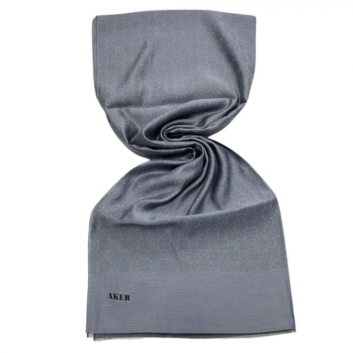Aker Gri Monogram Desenli Modal Şal 1080400-372 - Görsel 1