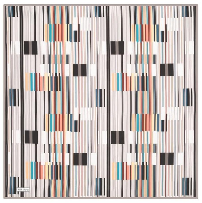 Aker Gri-Siyah Geometrik Desenli Sport Tivil Eşarp 3410797-971 - Görsel 1
