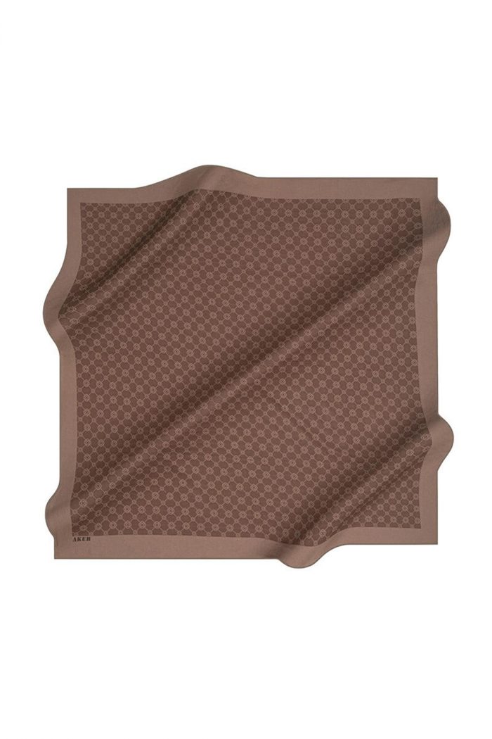 Aker Kahverengi Elegance Monogram Eşarp 1090500-932 - Görsel 1
