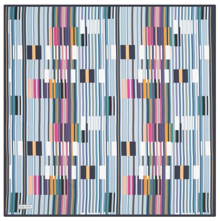 Aker Lacivert Geometrik Desenli Sport Tivil Eşarp 3410797-921 - Görsel 1