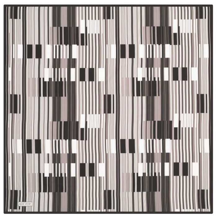 Aker Siyah-Gri Geometrik Desenli Sport Tivil Eşarp 3410797-911 - Görsel 1