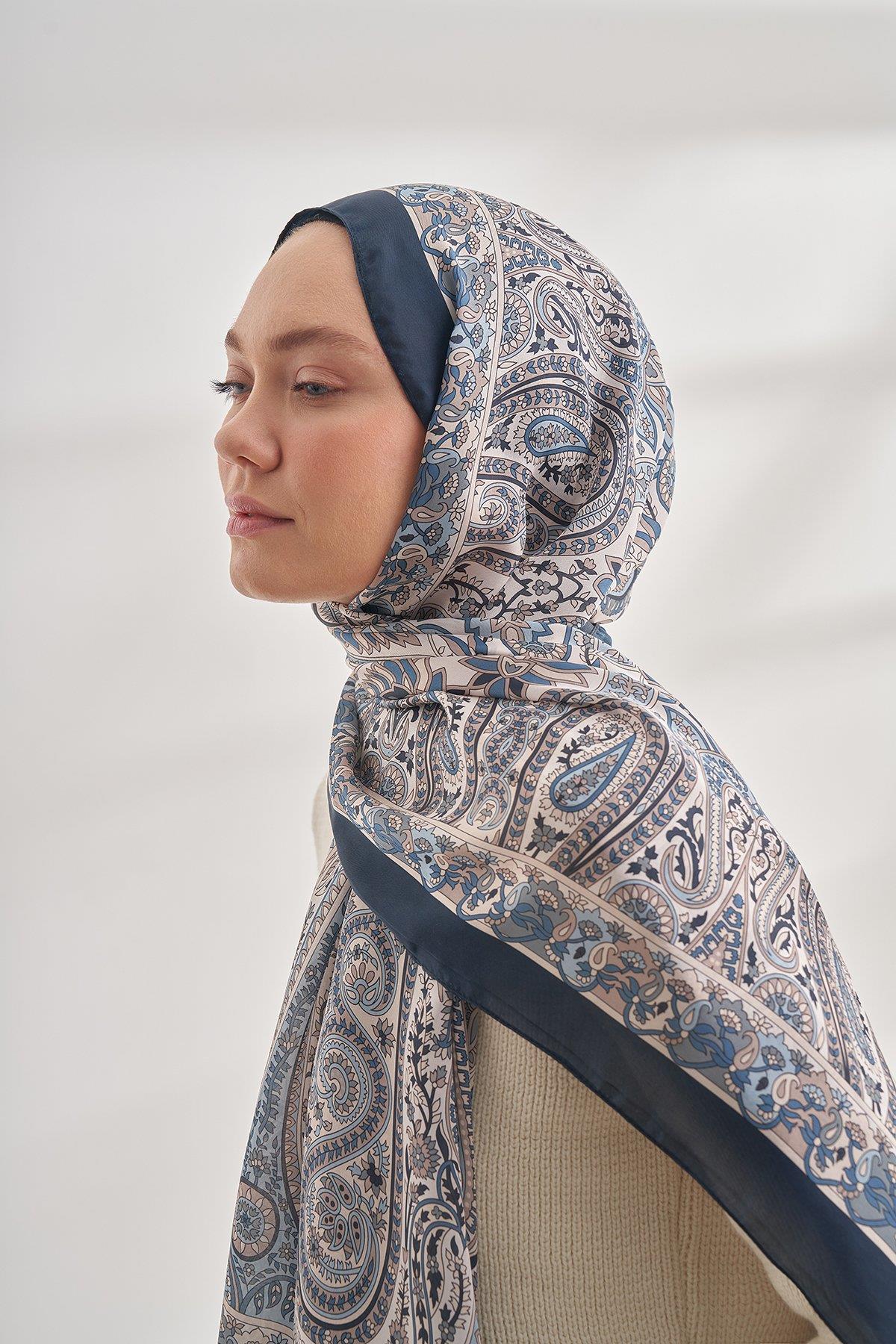 armanda-ethnic-vual-pashmina-desen-sal-c57c65 ARMANDA ETHNIC VUAL PASHMINA DESEN ŞAL - LACİVERT - 6035-190 - Görsel 1