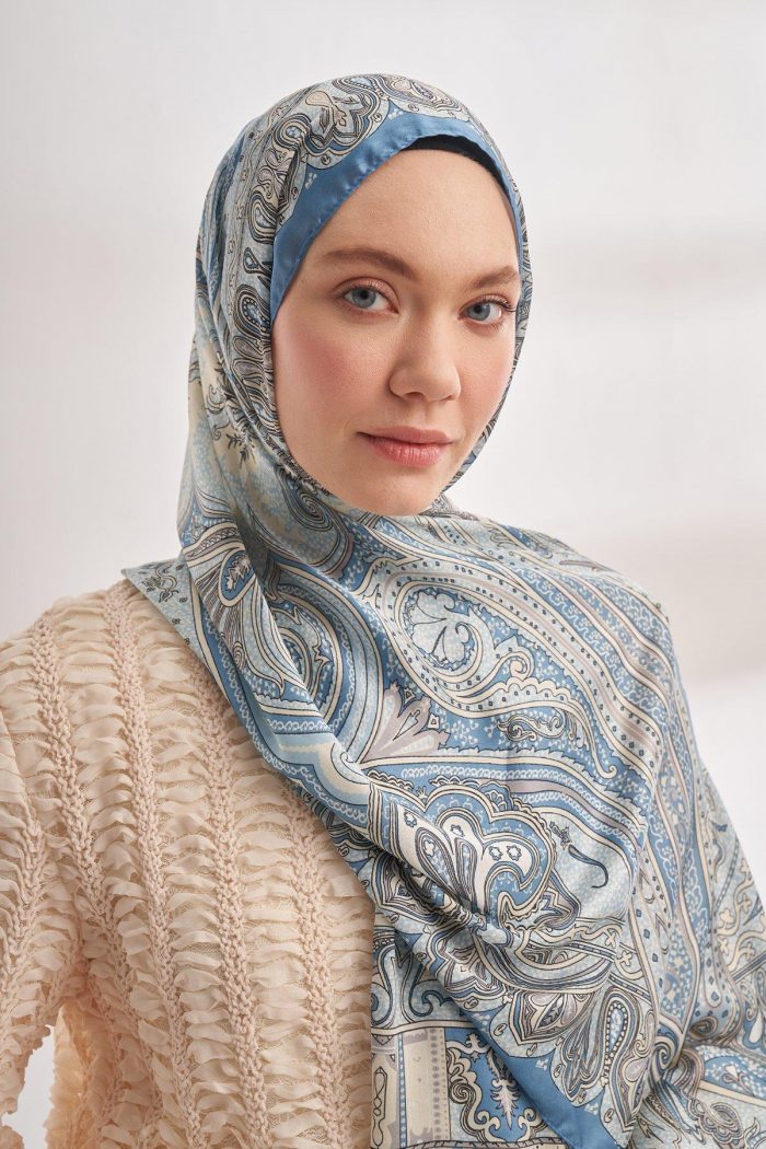 ARMANDA ETHNIC VUAL ŞAL - BEBE MAVİSİ - 4456- 769 - Görsel 1