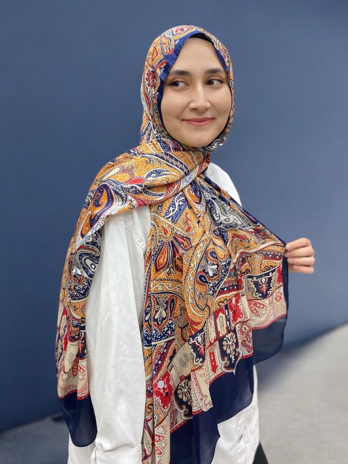 ARMANDA ETHNIC VUAL ŞAL - LACİVERT - 4456-11 - Görsel 1
