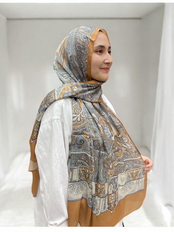 ARMANDA ETHNIC VUAL ŞAL -TURUNCU - 4456-01 - Görsel 1