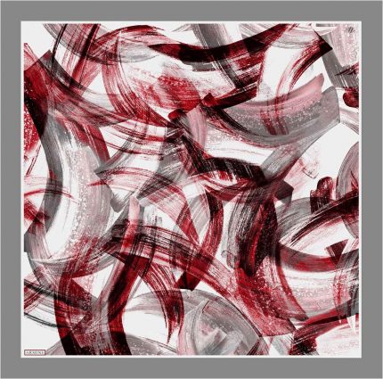 Armine Gri Batik Desen Tivil İpek Eşarp 8932-05