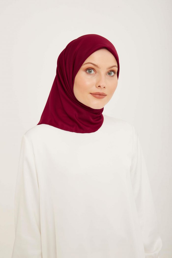 Armine Sport Bordo Düz Renk Fon Eşarp 882 - Görsel 1