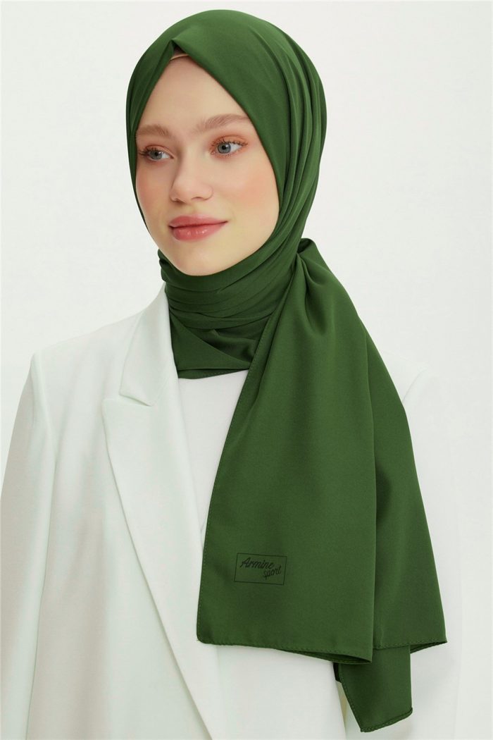 Armine Sport Haki Şal Düz Fon 094 - Görsel 1