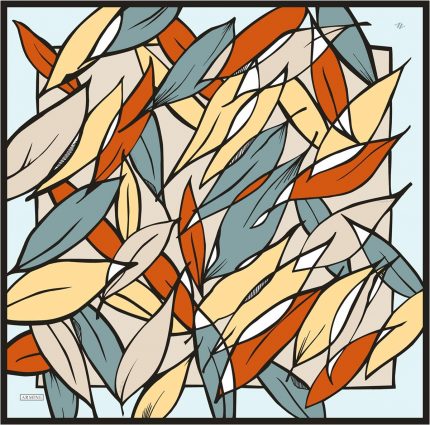 Armine Su Yeşili Desenli Sura İpek Eşarp 8957-35