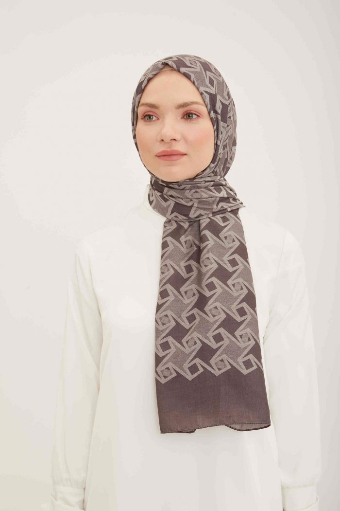 Armine Trend Akasya Şal Füme Desenli 4 - 23021 - Görsel 1