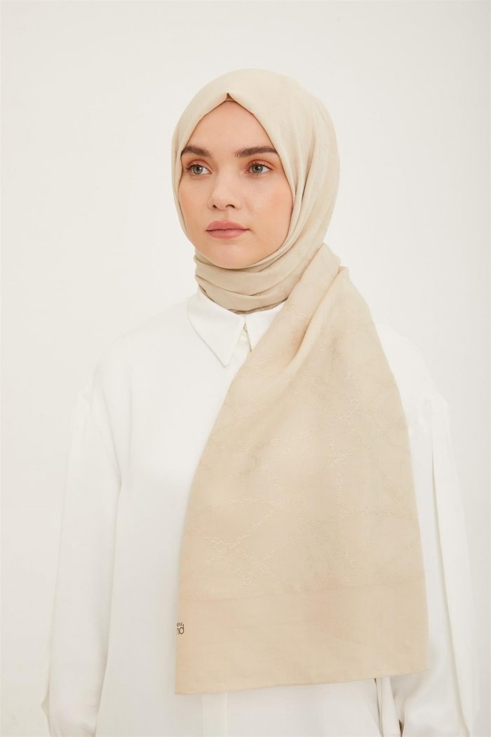 Armine Trend Bej Rengi Hazan Şal 1-23005 - Görsel 1