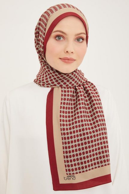 Armine Trend Bordo Bal Peteği Desen Modal Şal 4714-06