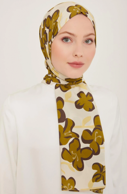 Armine Trend Defne Şal 6348-09 Krem Yeşil