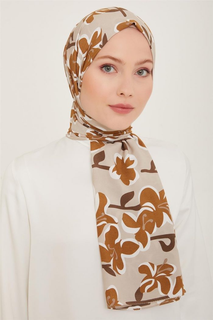 Armine Trend Defne Şal 6348-21 Vizon Krem - Görsel 1
