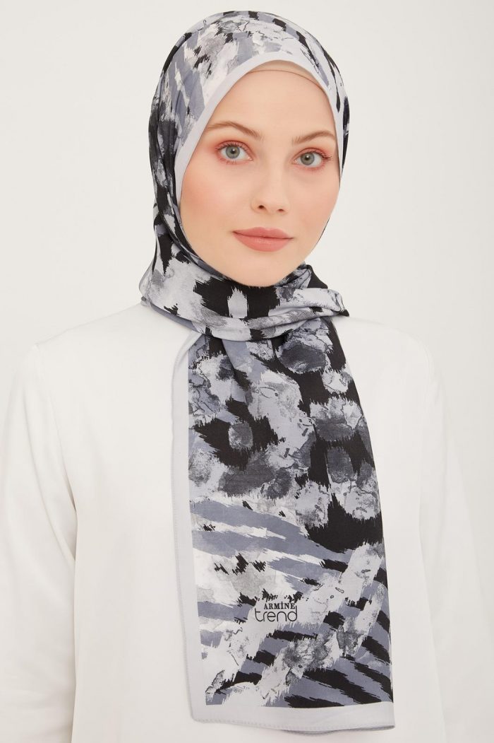 Armine Trend Gri-Füme Fırça Desen Modal Şal 6318-11 - Görsel 1