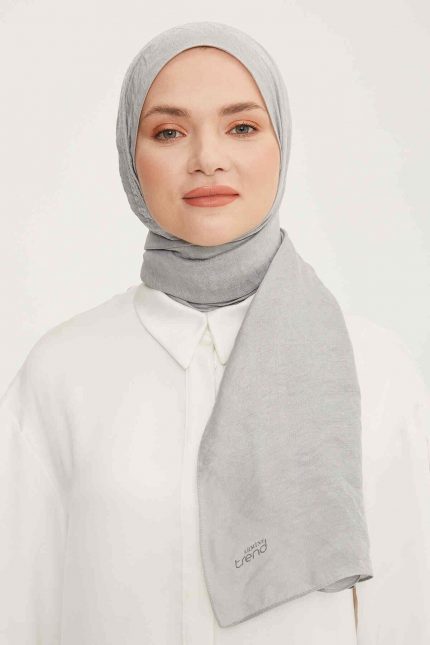 Armine Trend Gümüş Düz Renk Pırıltı Şal 1-23017