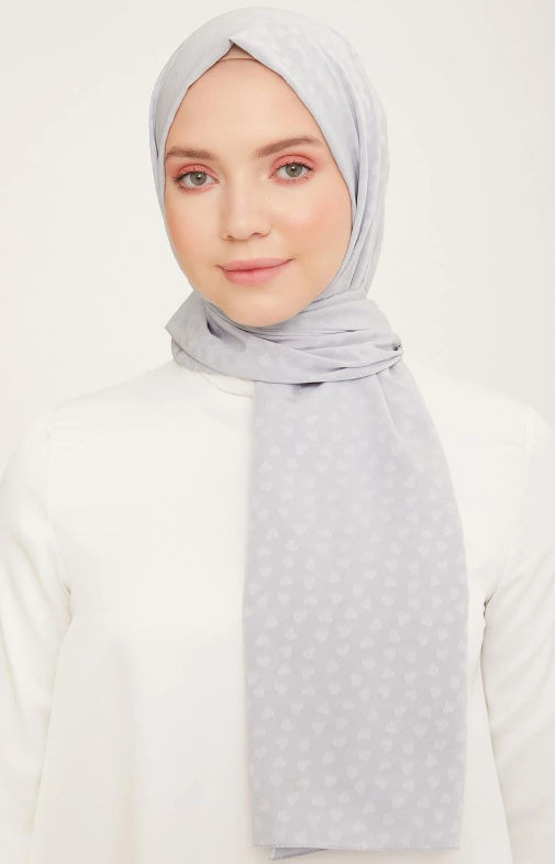 armine-trend-j-8316a- Armine Trend J.Capri Şal 4 - 355  -  Kalpli Açık Gri - Görsel 1