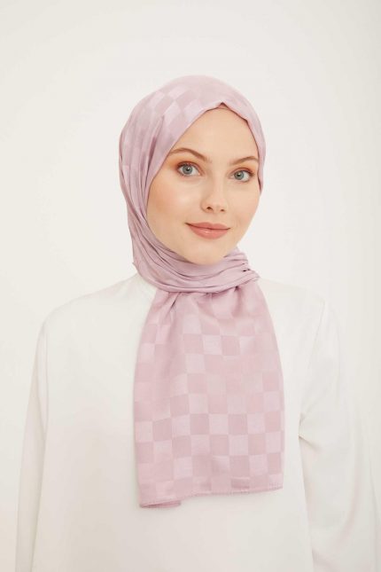 Armine Trend Jakarlı Pudra Dama Desen Diamond şal 2-21165