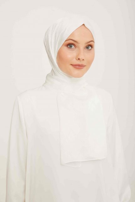 Armine Trend Jan Jan Beyaz Monogram Desenli Jakar Şal 6 - 21172