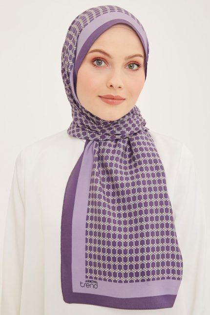 Armine Trend Lila Bal Peteği Desen Modal Şal 4714-07