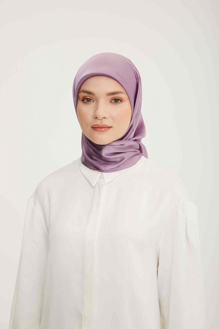 Armine Trend Lila Düz Renk Jan Jan Şifon Eşarp 803 - Görsel 1