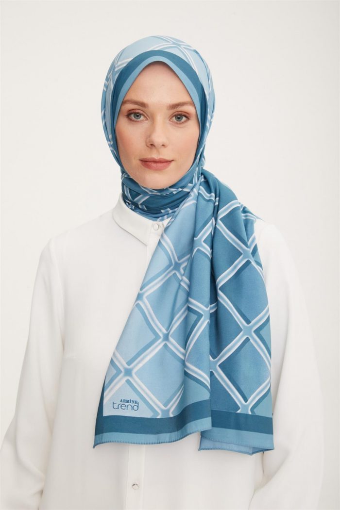 Armine Trend Mavi Modal Şal 5338-25 - Görsel 1