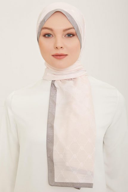 Armine Trend Monogram Şal 2-111 - Pudra