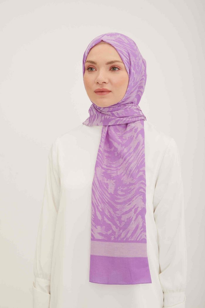 Armine Trend Mor Dalga Desenli Akasya Şal 2-22027 - Görsel 1