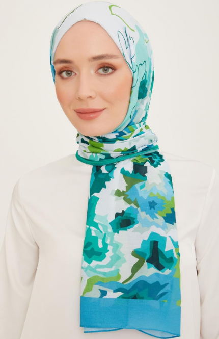 Armine Trend Şal 10001 - 11 Mavi - Yeşil