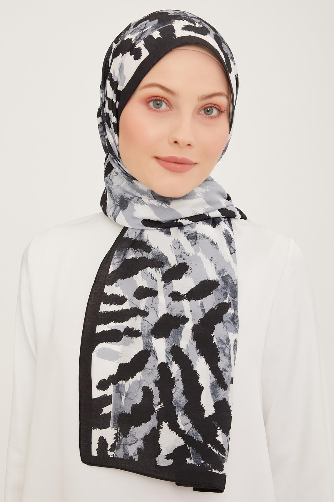 armine-trend-siyah-gri-firca-desen-mod-21d07 Armine Trend Siyah-Gri Fırça Desen Modal Şal 6318-01 - Görsel 1