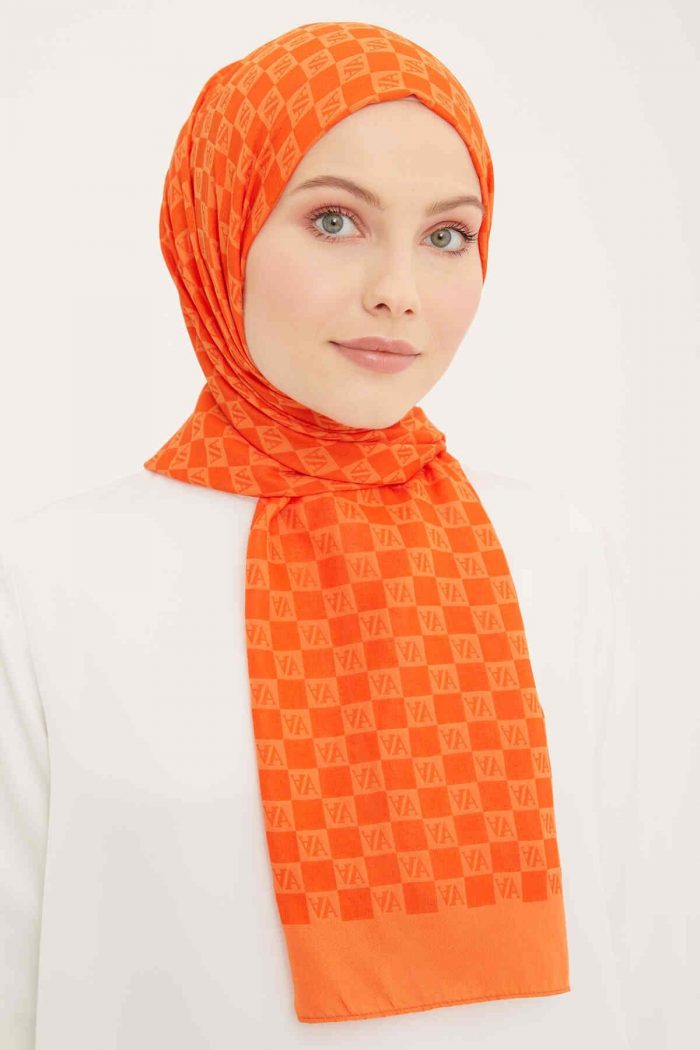 Armine Trend Ultra Lıght A Logo Turuncu Şal 18-21059 - Görsel 1