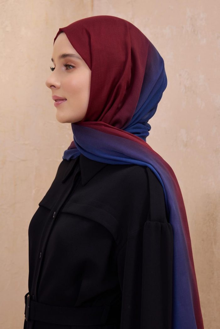 Belli Fresh Degrade Desen Şal 1011 Bordo Degrade Desen 49880 - Görsel 1