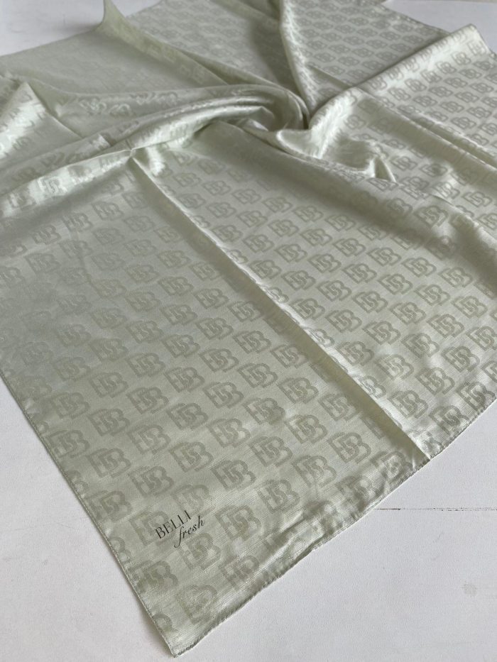 Belli Fresh Monogram Jakarlı Eşarp 1-16 Açık Yeşil Desenli - Görsel 1