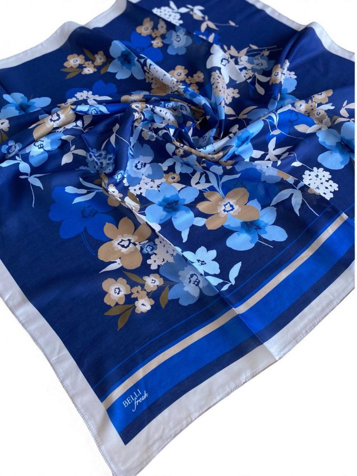 Belli Fresh Nova Eşarp 1011 - 16 Koyu Mavi Karışık Desen 49753 - Görsel 1