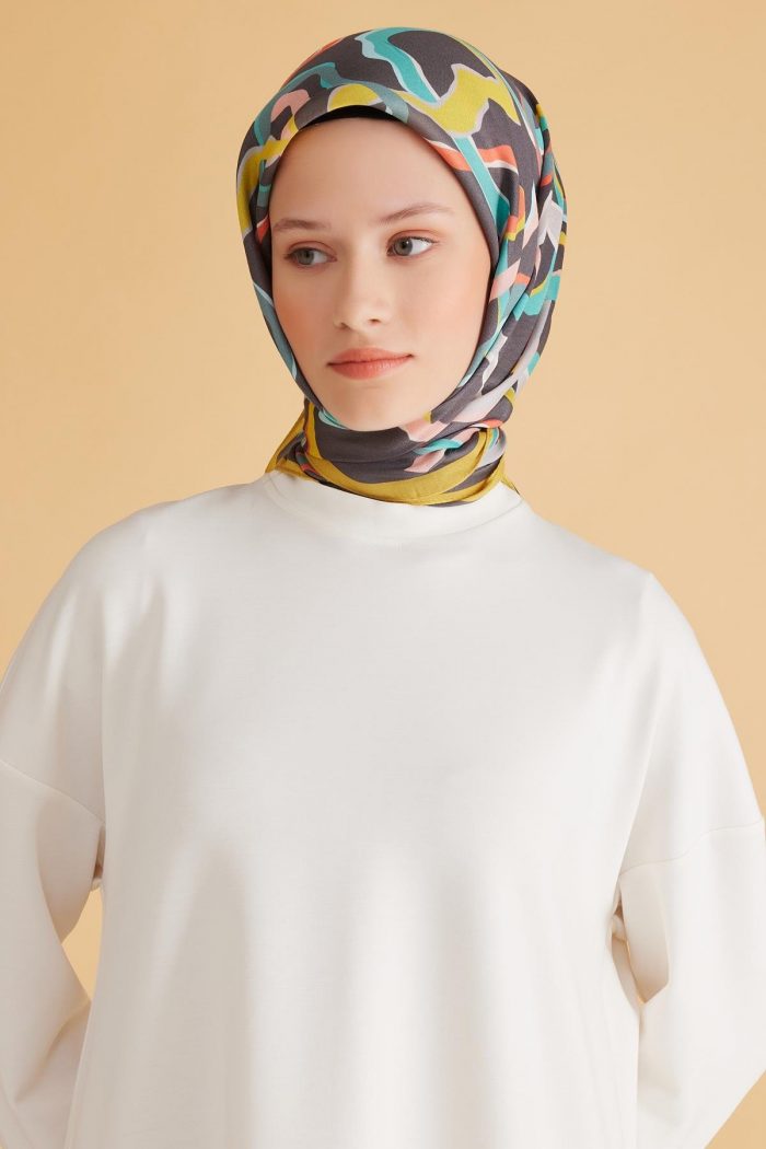 Belli Fresh Pure Eşarp 4-10 Gri Karışık Desen 49973 - Görsel 1