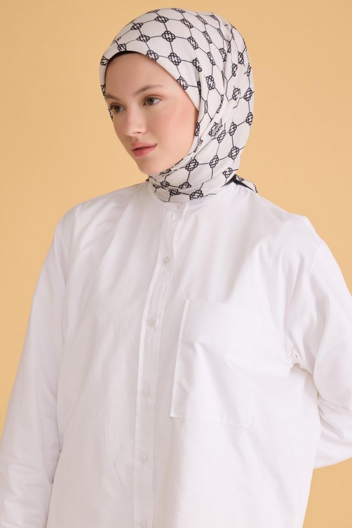 Belli Fresh Pure Eşarp 6-04 Beyaz Karışık Desen 49993 - Görsel 1