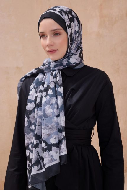 Belli Fresh Tela Şal 4-01 Siyah Karışık Desen 49707
