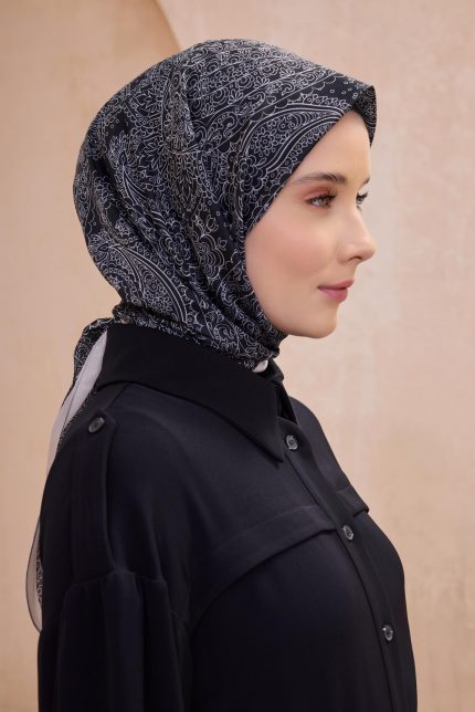 Belli Fresh Twist Eşarp 01 Siyah Karışık Desen 49731