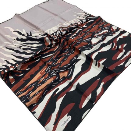 Cacharel Kahve  -  Siyah Zebra Desen Tivil İpek Eşarp 7825313  -  913