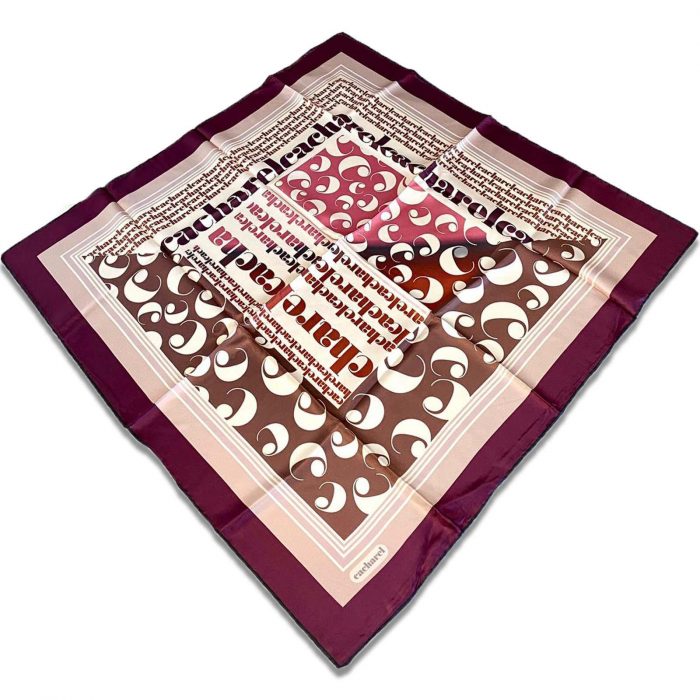 Cacharel Mürdüm Kahve Karma Desen Tivil İpek Eşarp 8387313-913 - Görsel 1