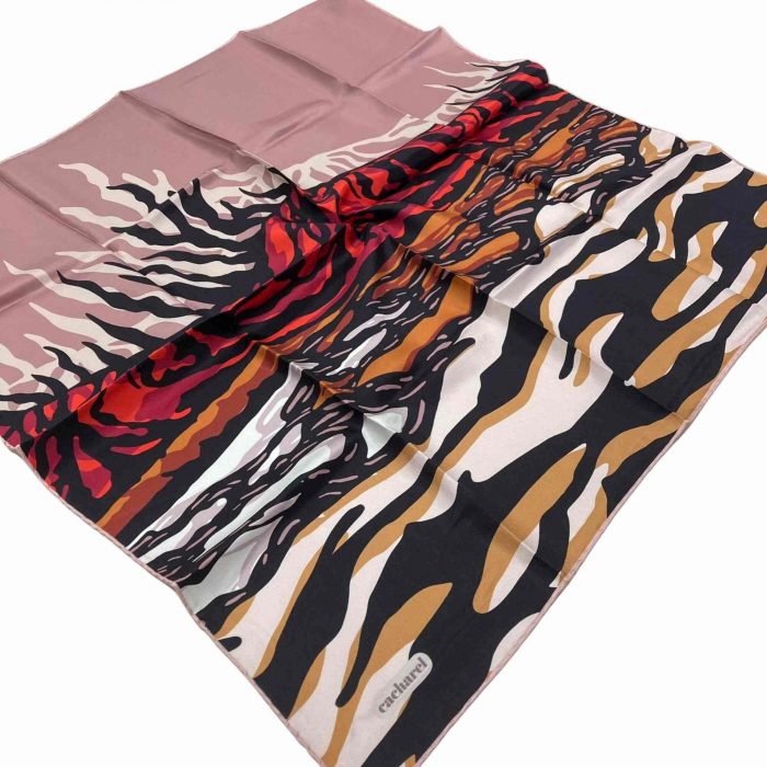 Cacharel Siyah  -  Camel  Zebra Desen Tivil İpek Eşarp 7825313  -  991 - Görsel 1
