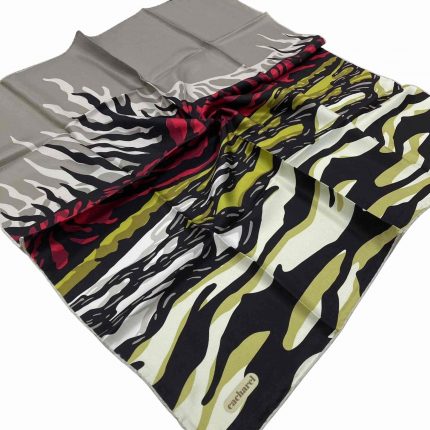 Cacharel Yeşil  -  Siyah Zebra Desen Tivil İpek Eşarp 7825313  -  951