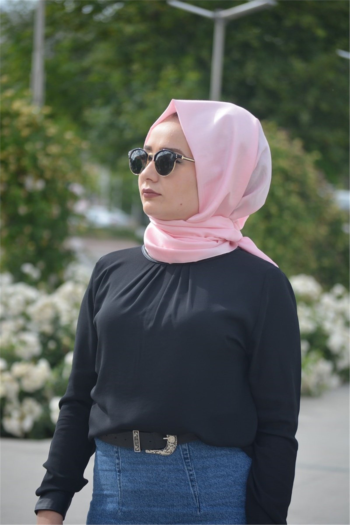 carvella-18-ipek-sal-seker-pembesi-2547 Carvella %18 İpek Şal Şeker Pembesi - Görsel 1