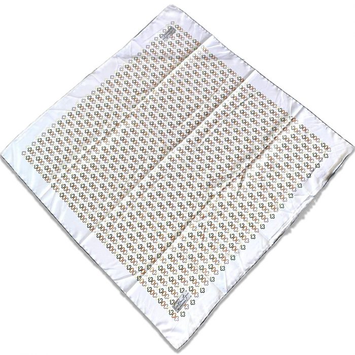 Defolu Polyester La Boutique Beyaz Zincir Desen Eşarp 1866-10  34583 - Görsel 1