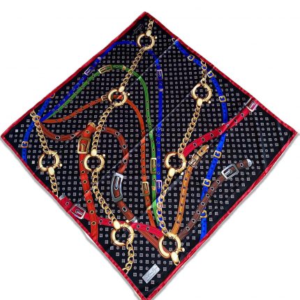Defolu Polyester La Boutique Kırmızı Karma Monogram Desen Eşarp 1562-01 34597