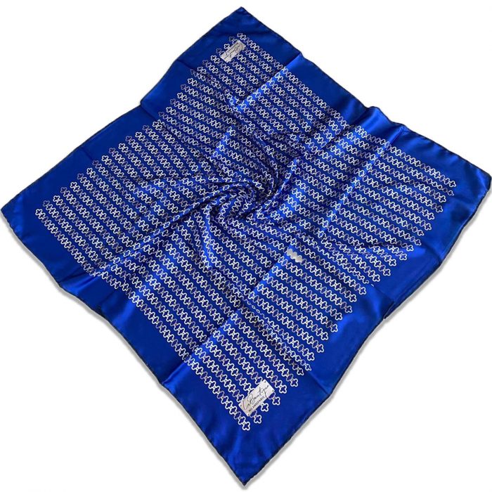 Defolu Polyester La Boutique Lacivert Zincir Desen Eşarp 1866-08  34579 - Görsel 1
