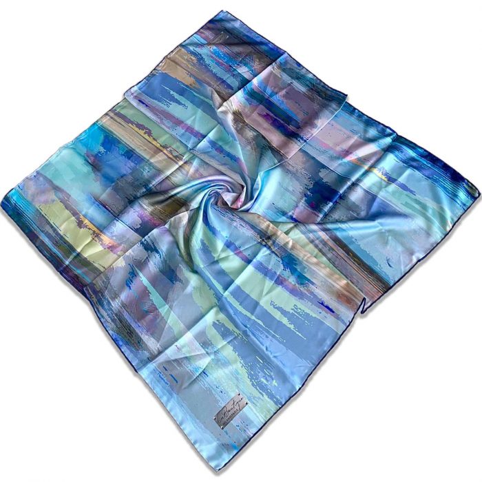 Defolu Polyester La Boutique Lacivert Karma Desen Eşarp 1803-06  34509 - Görsel 1