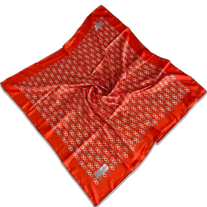 Defolu Polyester La Boutique Turuncu Zincir Desen Eşarp 1866-06  34573 - Görsel 1