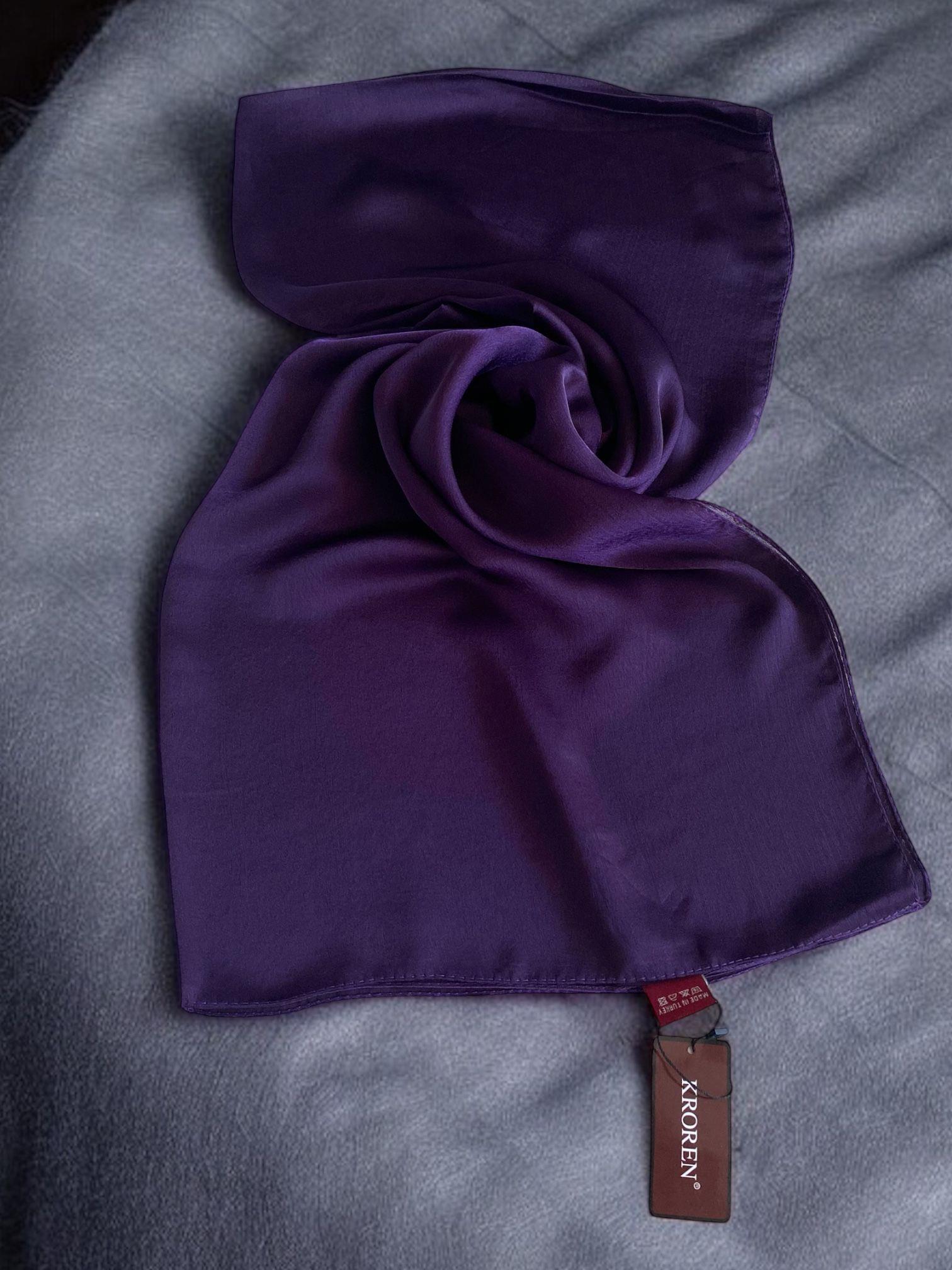 kroren-jan-jan-murdum-duz-renk-sal-730-4d9c- Kroren Jan Jan Mürdüm Düz Renk Şal 7301-82 - Görsel 1