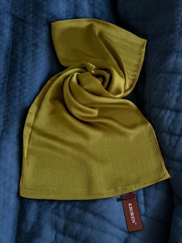 Kroren Jan Jan Olive Düz Renk Şal 7301-1034 - Görsel 1